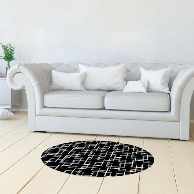 tapete oval decorativo abstrato preto tpov0008 4
