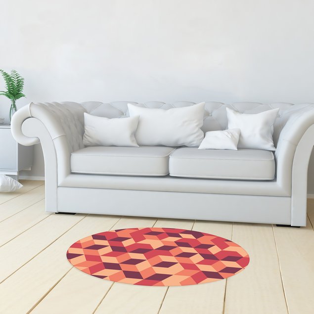 tapete oval decorativo geometrico laranja tpov0021 4