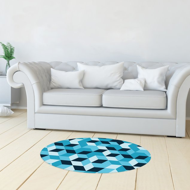 tapete oval decorativo geometrico azul tpov0022 4