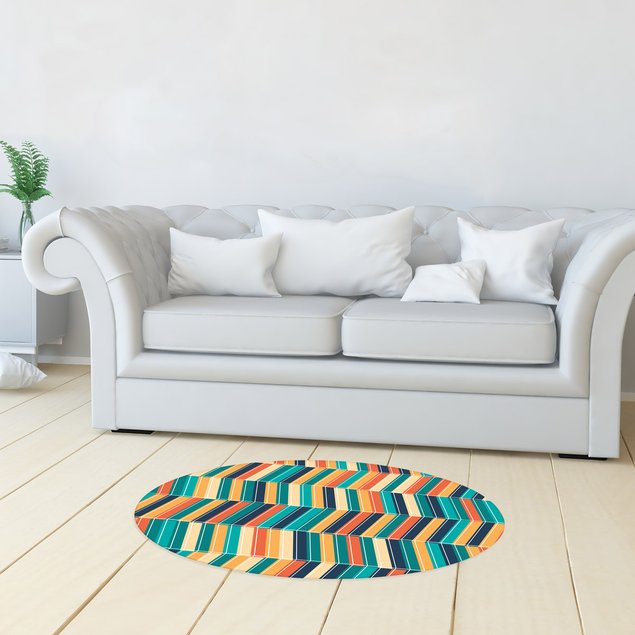 tapete oval decorativo listra colorido tpov0025 4
