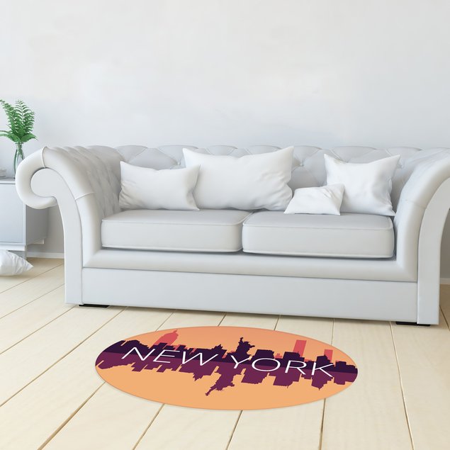 tapete oval decorativo new york laranja tpov0031 4