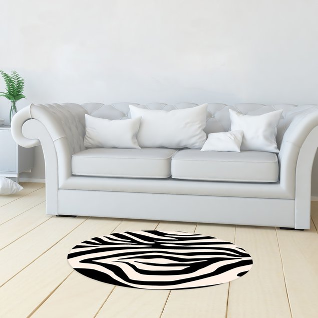 tapete oval decorativo animal print zebra preto tpov0050 4