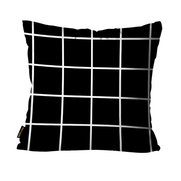 360705 vidaXL Almofadões para paletes 2 pcs tecido xadrez preto