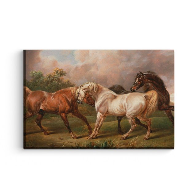 tela decorativa mdecore cavalos terracota 40x60cm tela0055 90x60
