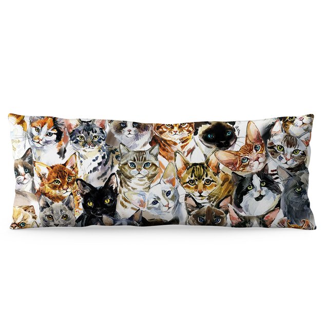 travesseiro de corpo gatos colorido algpe0114